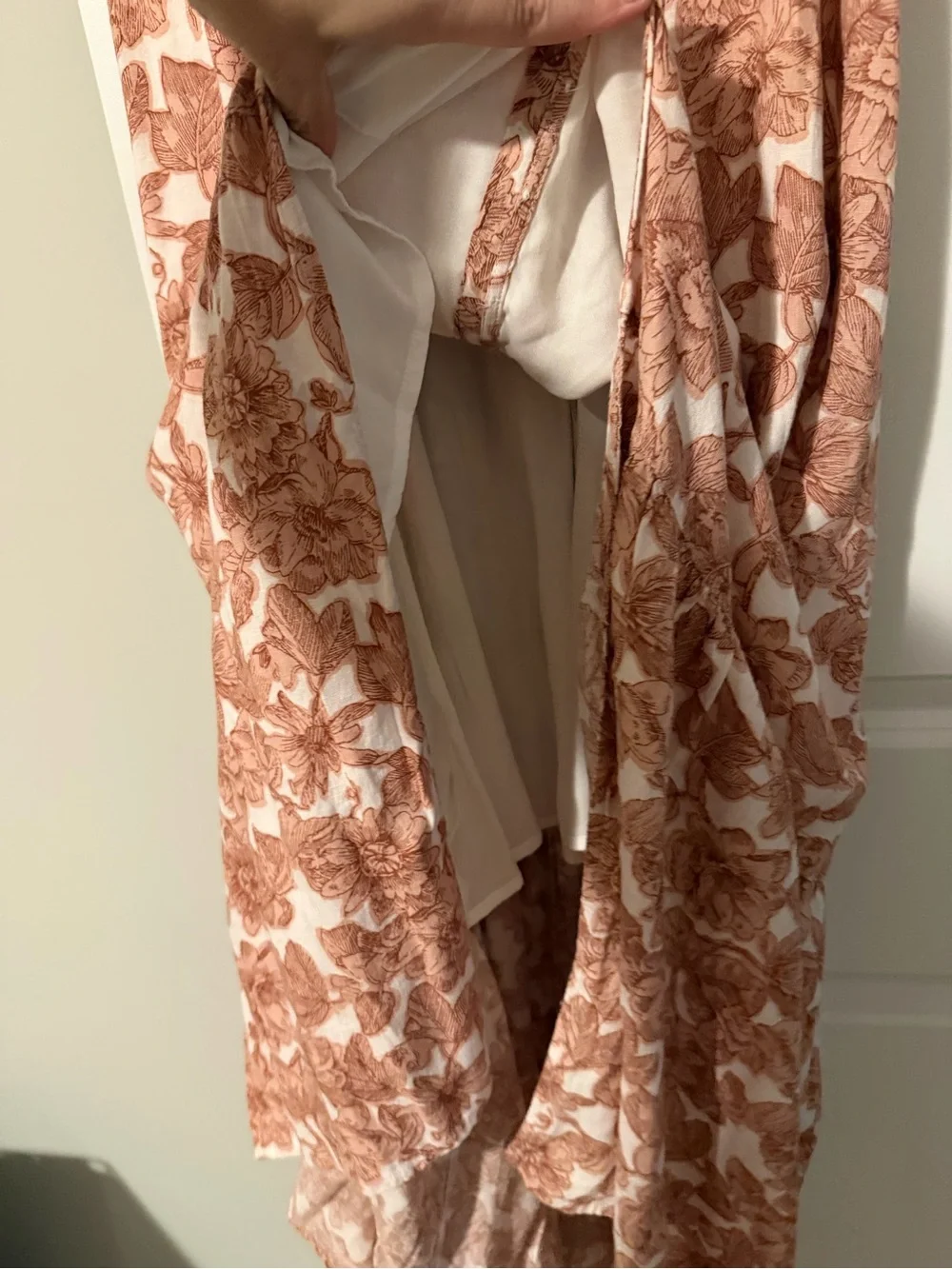 Abercrombie & Fitch Dusty rust Floral V-Neck Spaghetti Strap Maxi Dress
